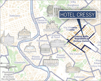 Hotels Rome, Map